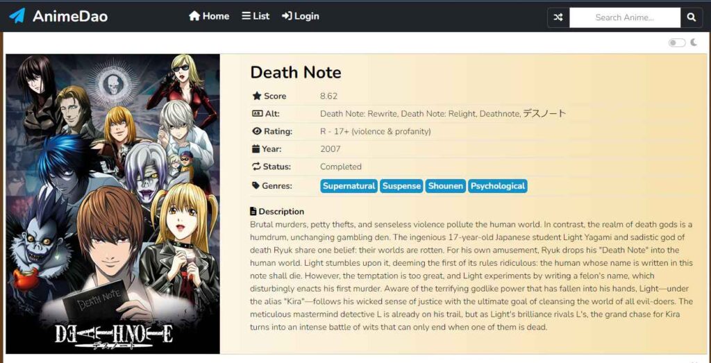 10 Places to Watch Death Note Anime Online