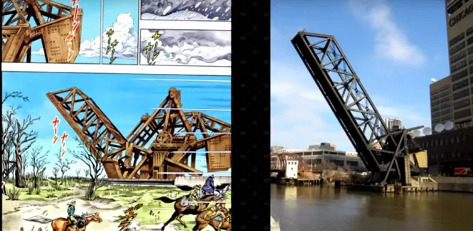 Kinzie Street Railroad Bridge, Real Life Locations of Jojo's Bizarre Adventure