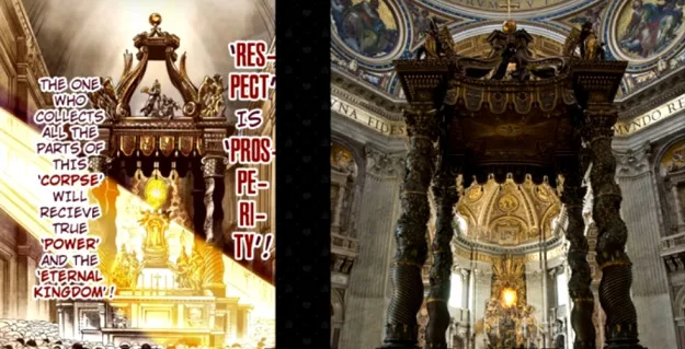 St. Peter's Baldachin, Real Life Locations of Jojo's Bizarre Adventure