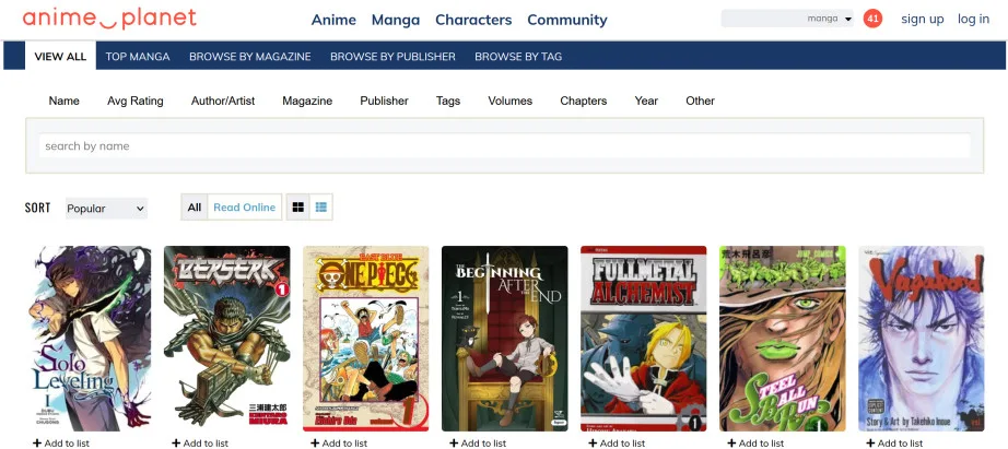 11 Best Legal Manga Websites to Read Manga, Anime-Planet