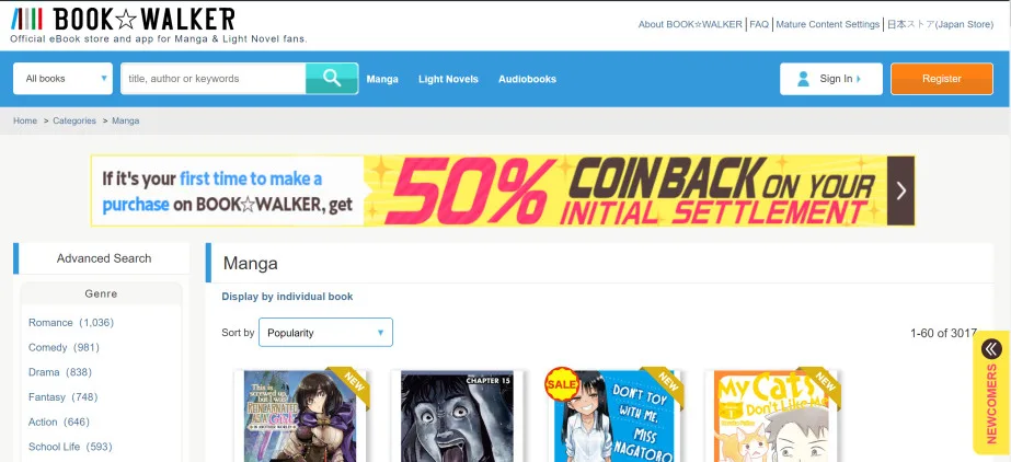 11 Best Legal Manga Websites to Read Manga, Bookwalker