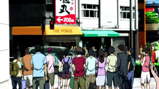 street corner briefly appears in Terror in Resonance episode two