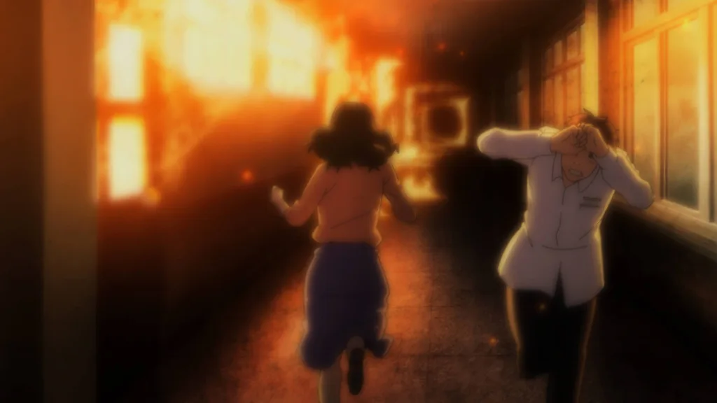 Park Ja-gi running through a building on fire
Anime based on webtoons