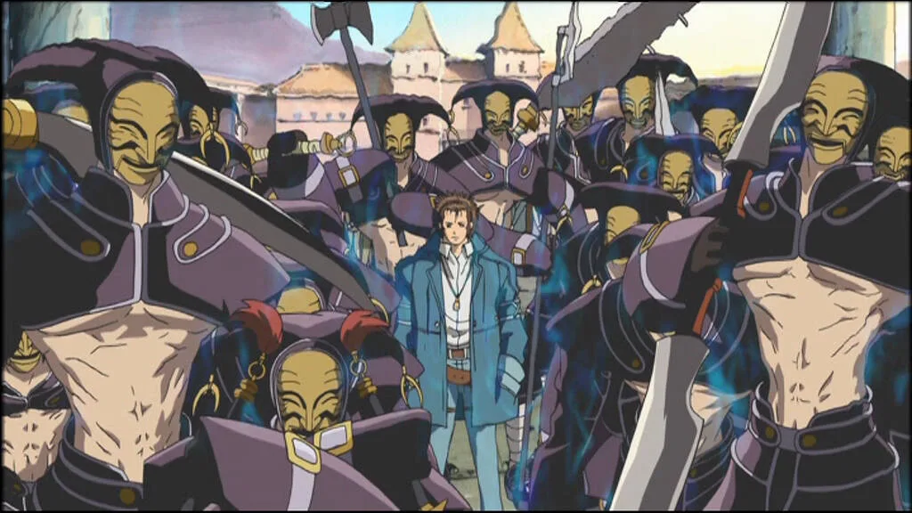 Mushu, surrounded by masked men
Anime based on webtoons