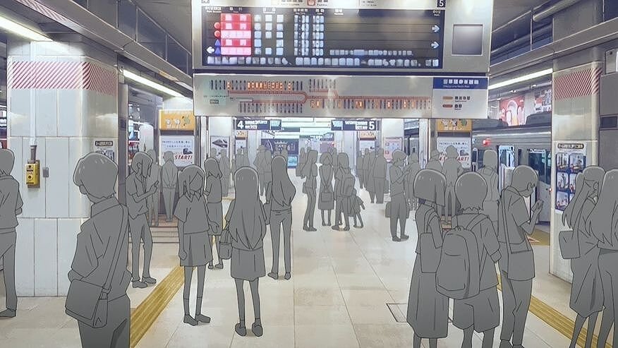 Bocchi the Rock anime reference for Shinjuku Station / Odakyu West Gate Area