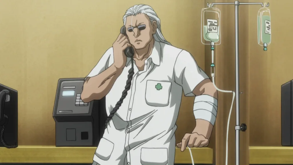 Hunter x Hunter character in a hospital room